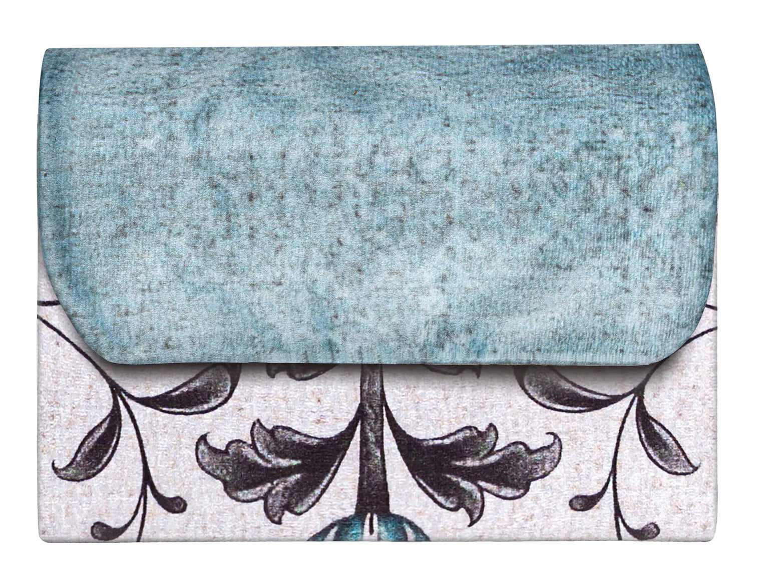 Blue travel prayer mat folded